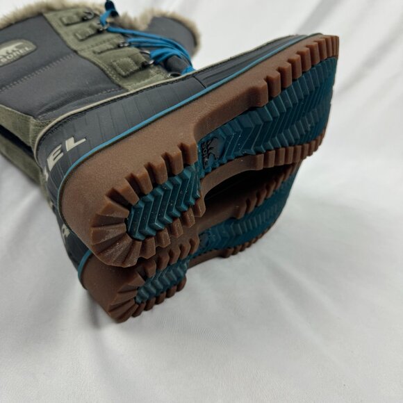 SOREL Joan Of Arctic Women’s Green Leather Winter Boots Size 7 - Picture 6 of 7